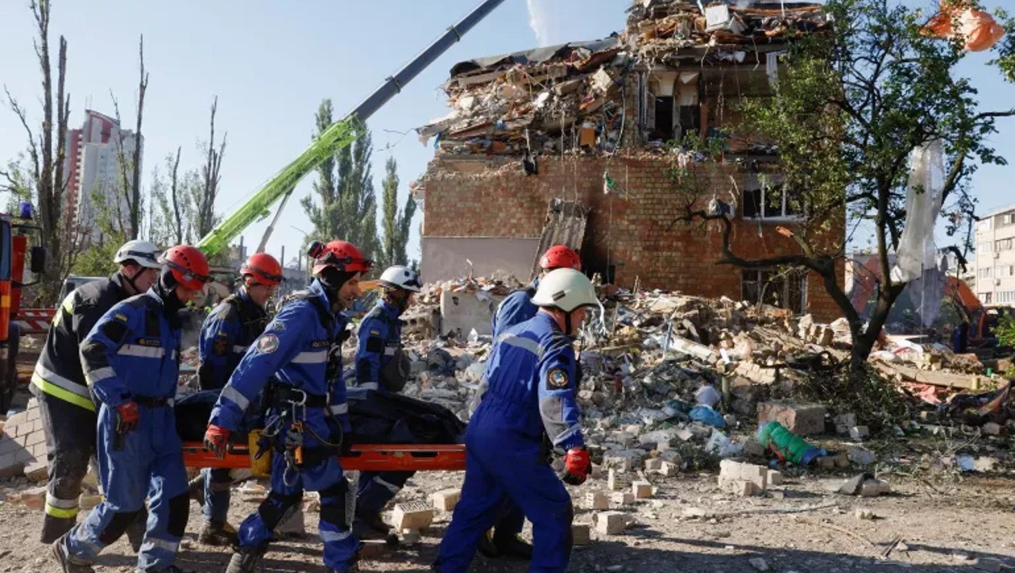 Massive Russian attack on Kyiv kills at least 21, damages EU's HQ