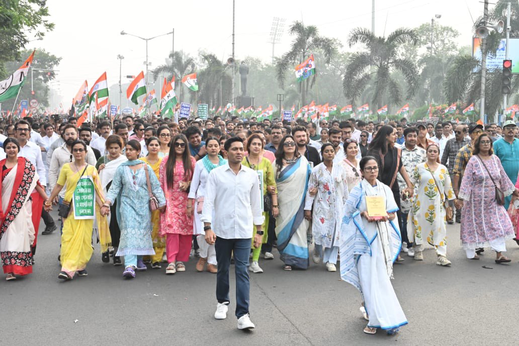 Mamata Banerjee Leads TMC Protest Against Electoral Roll Revision