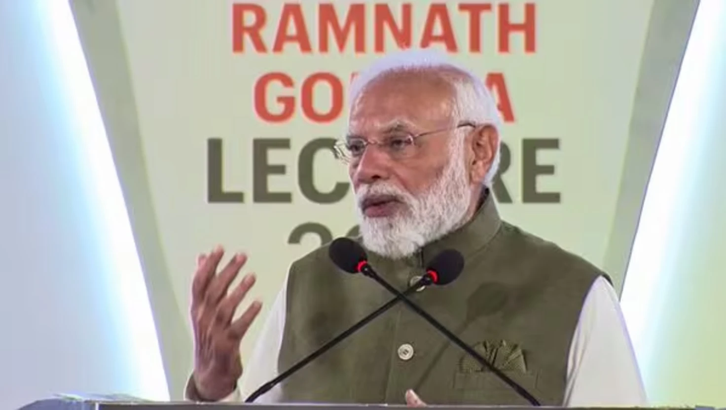 Modi Discusses Election Strategies at Ramnath Goenka Lecture