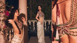 Disha Patani Shines in Embellished Blouse and White Saree