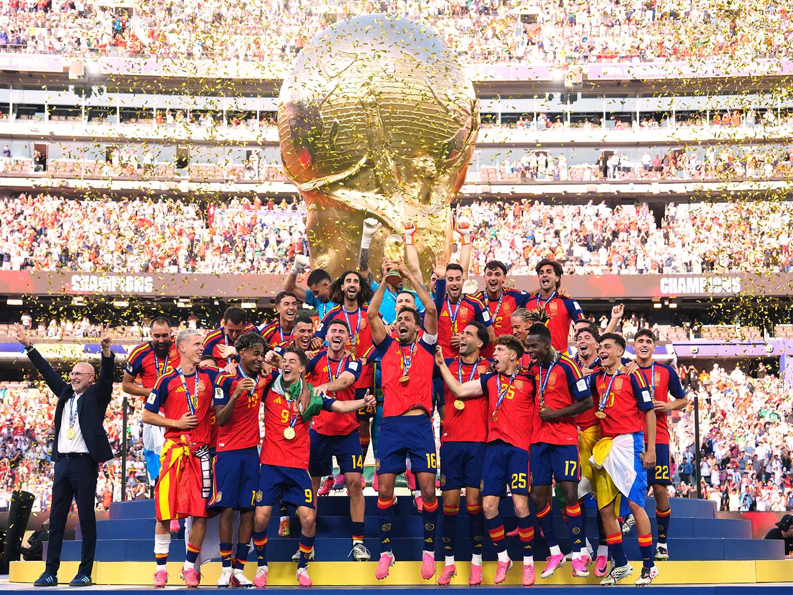 Donald Trump Remains on Podium During Spain's World Cup Triumph
