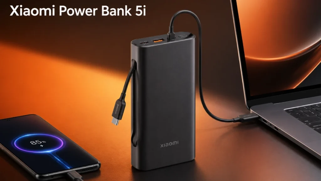 Xiaomi Launches Power Bank 5i 67W in India with Integrated Cable
