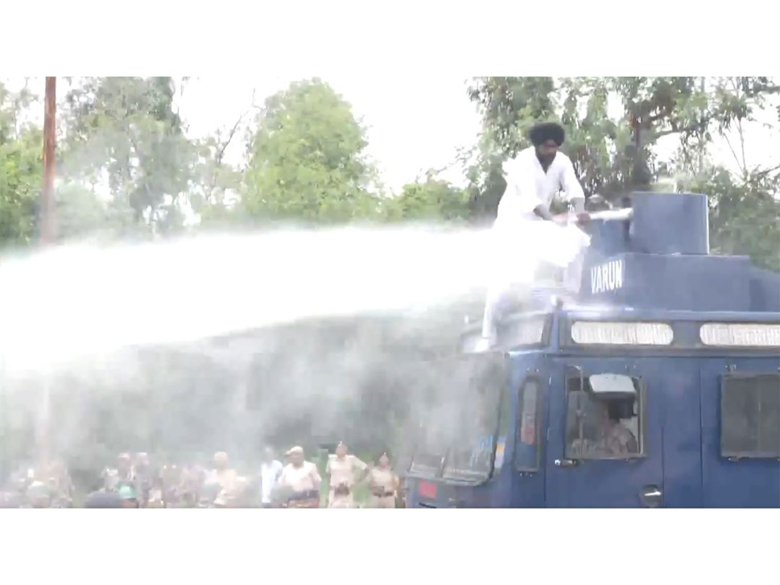 Punjab Police Deploy Water Cannons Against Akali Dal Protests