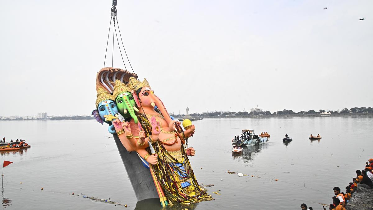 Thousands of Ganesh Idols Immersed in Telangana Festivities
