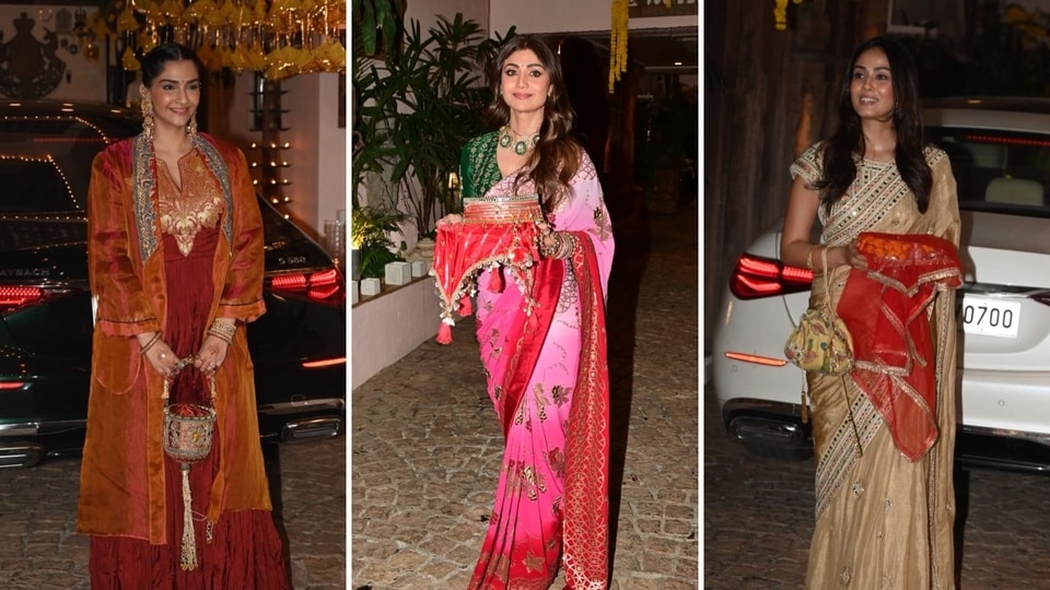 Bollywood Stars Dazzle in Ethnic Attire for Karwa Chauth
