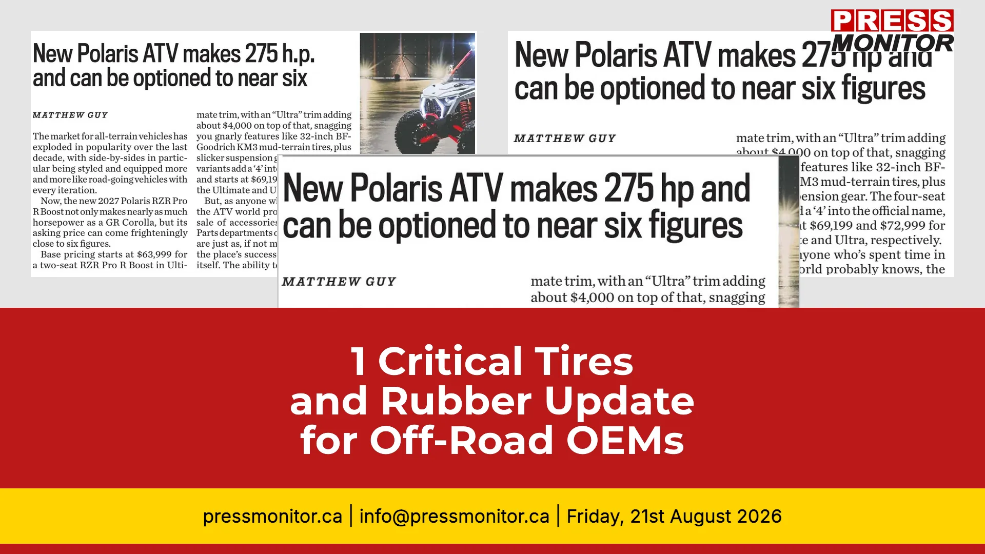1 Critical Tires and Rubber Update for Off-Road OEMs