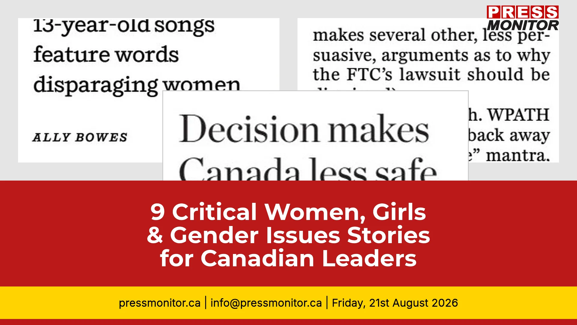 9 Critical Women, Girls & Gender Issues Stories for Canadian Leaders