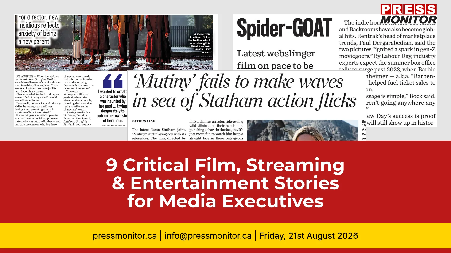 9 Critical Film, Streaming & Entertainment Stories for Media Executives