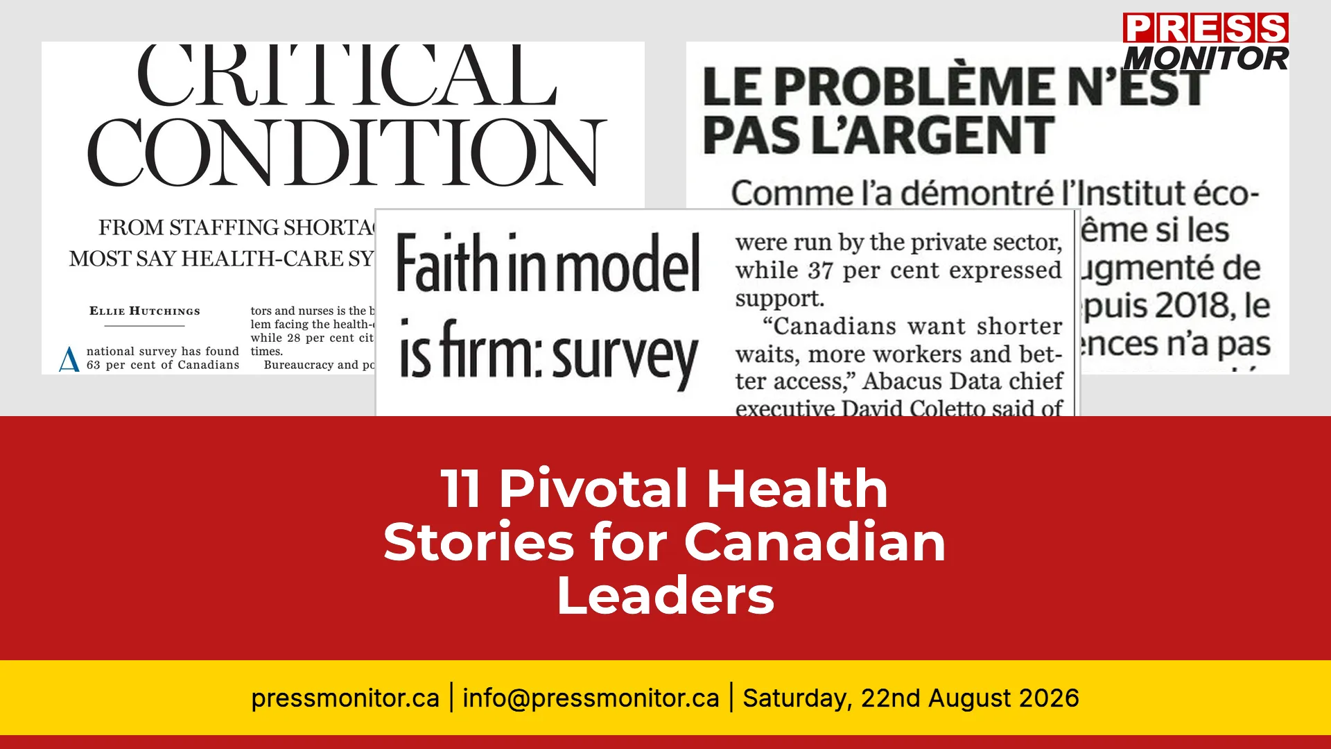 11 Pivotal Health Stories for Canadian Leaders