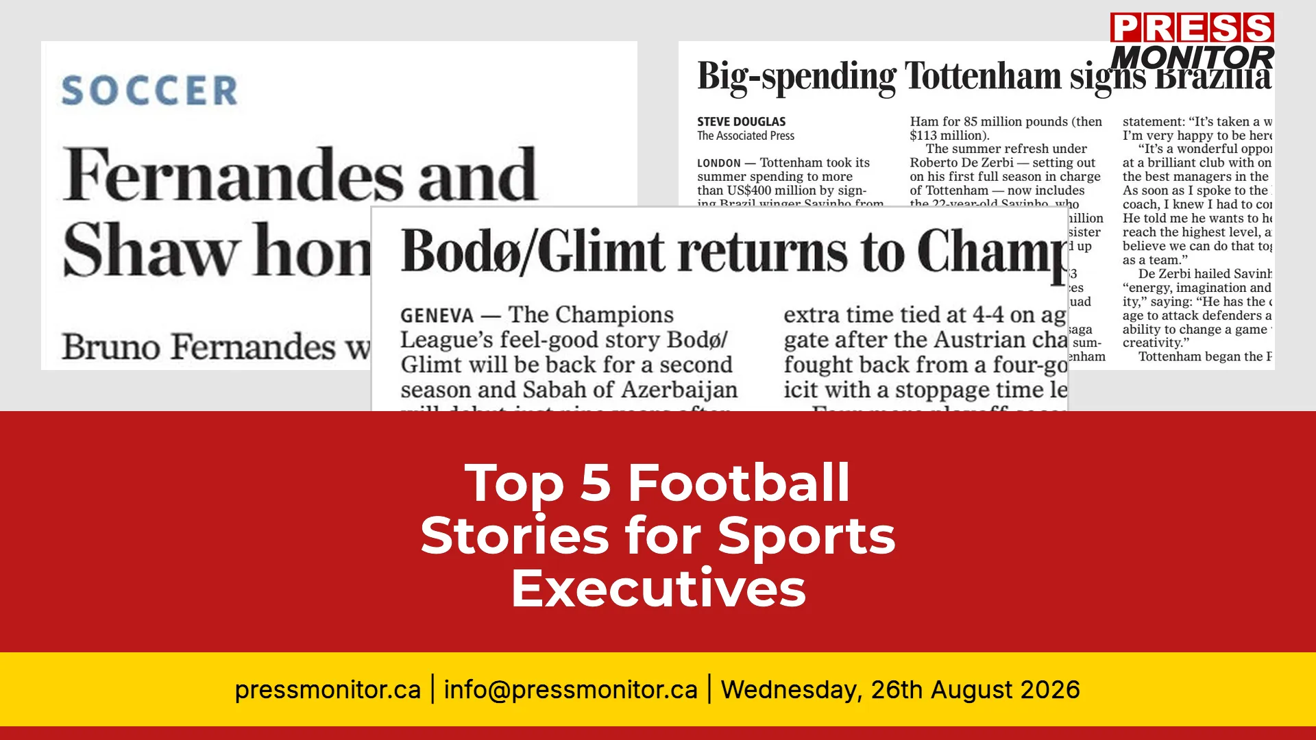 Top 5 Football Stories for Sports Executives