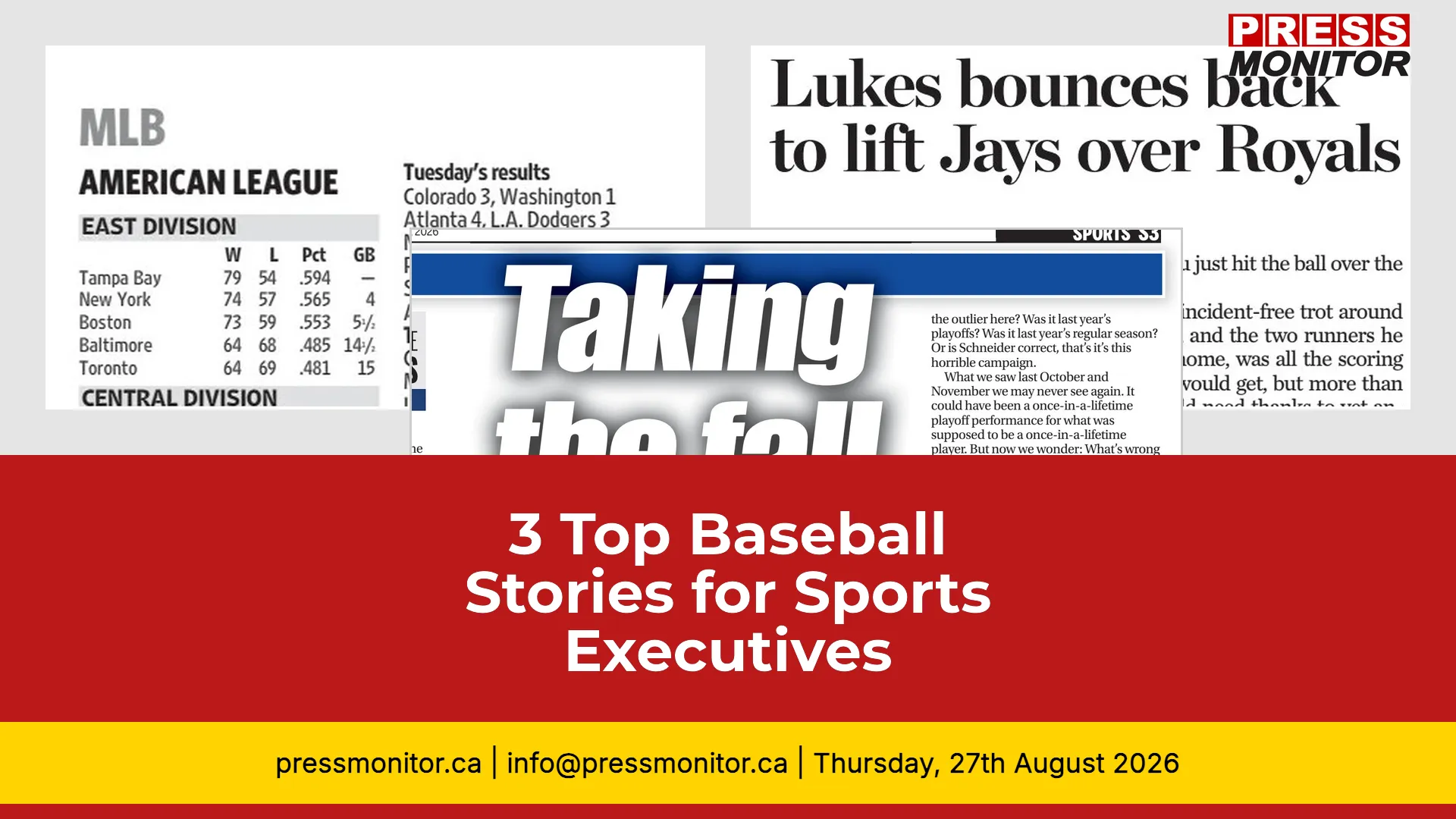 3 Top Baseball Stories for Sports Executives