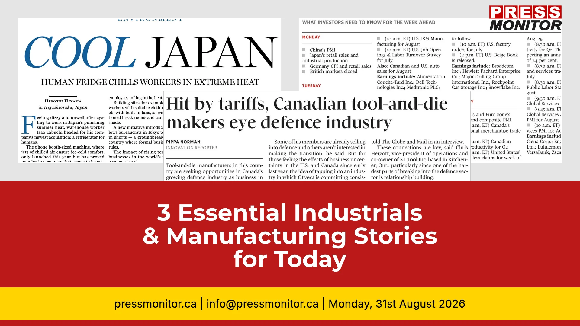 3 Essential Industrials & Manufacturing Stories for Today