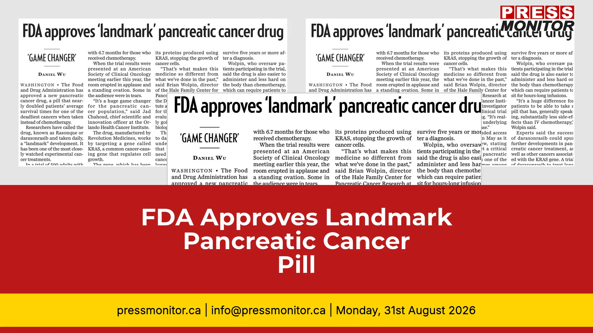 FDA Approves Landmark Pancreatic Cancer Pill