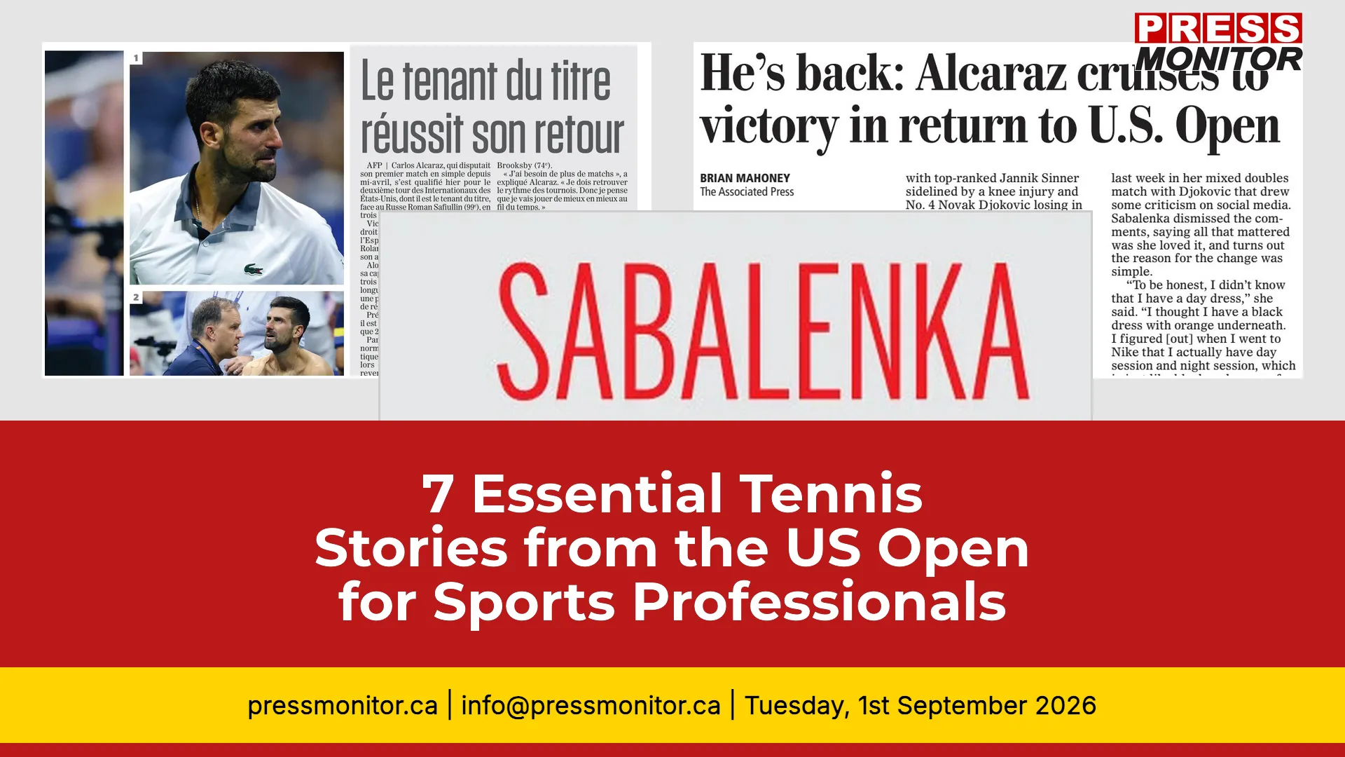 7 Essential Tennis Stories from the US Open for Sports Professionals