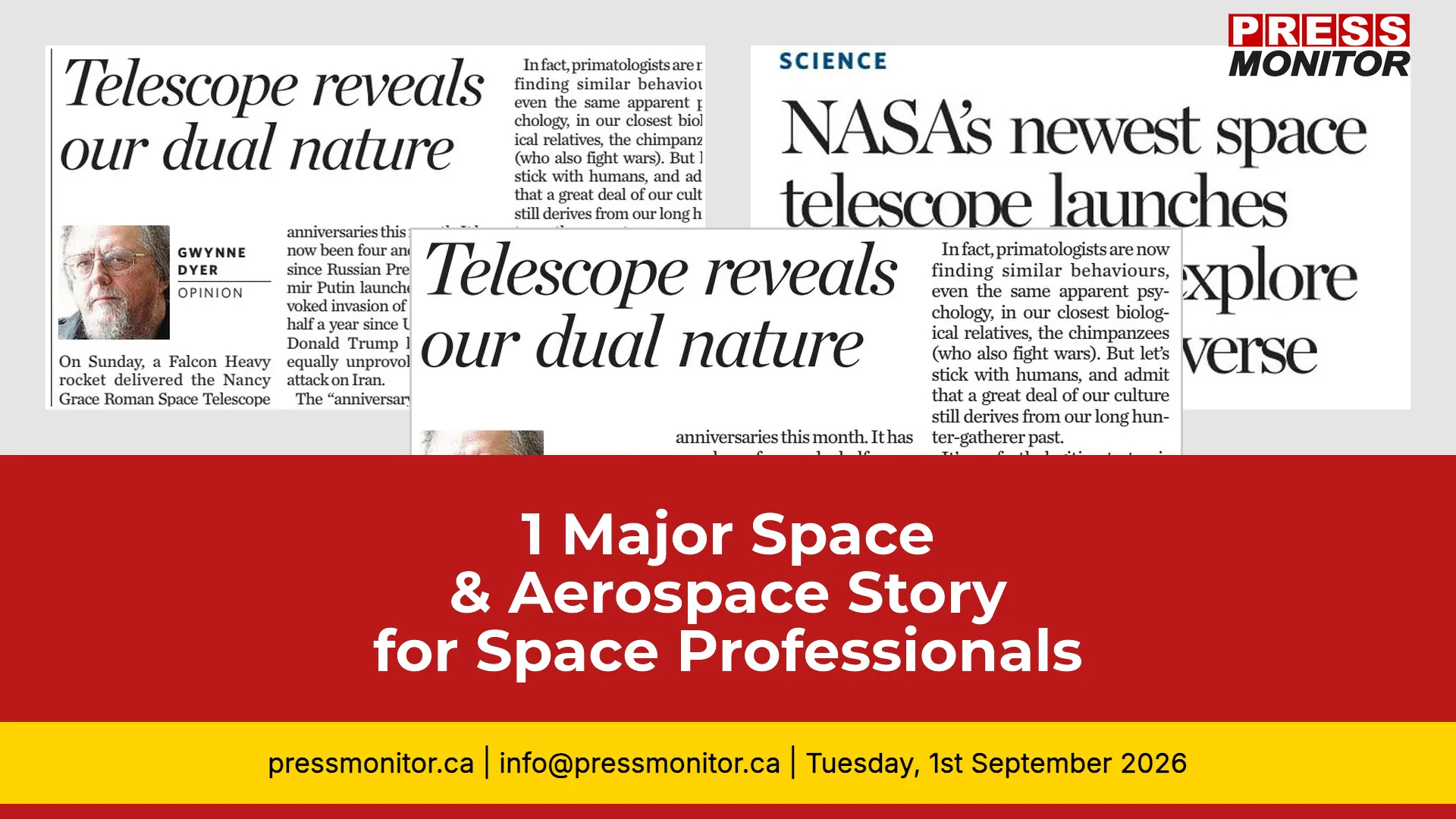 1 Major Space & Aerospace Story for Space Professionals