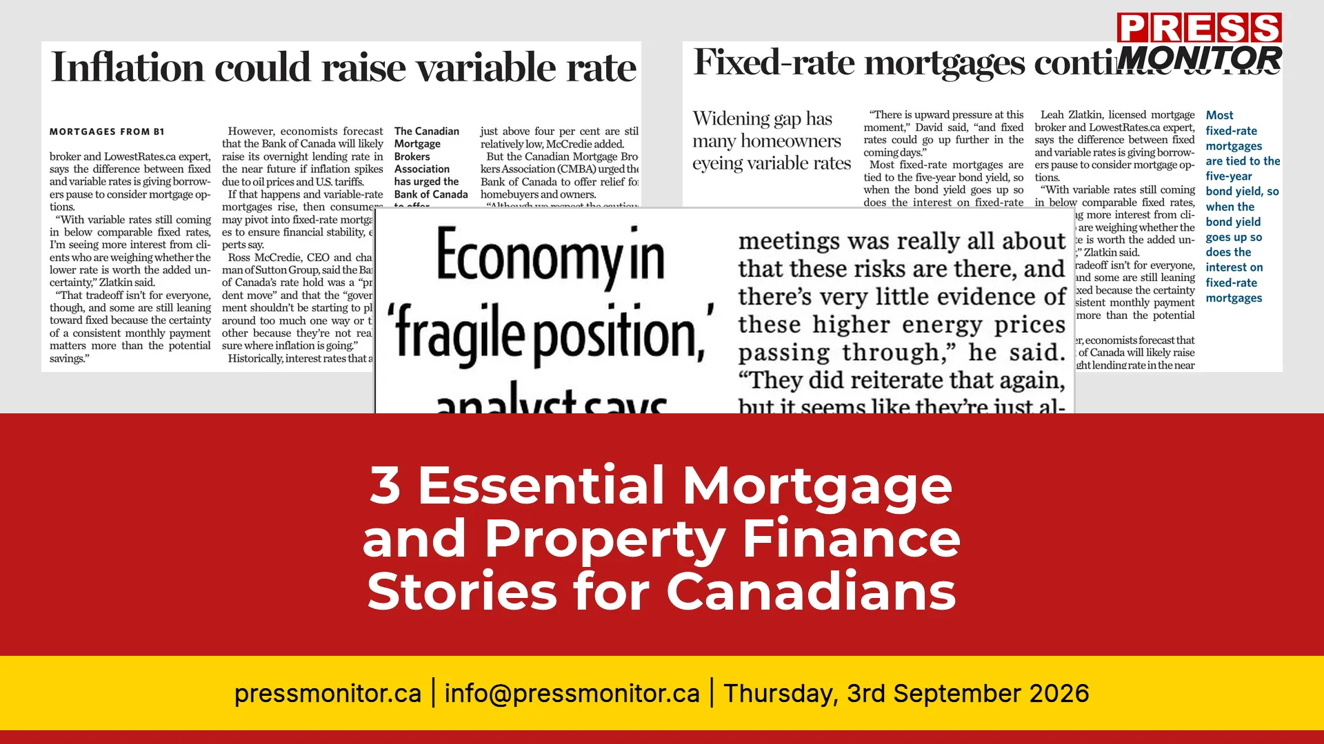 3 Essential Mortgage and Property Finance Stories for Canadians