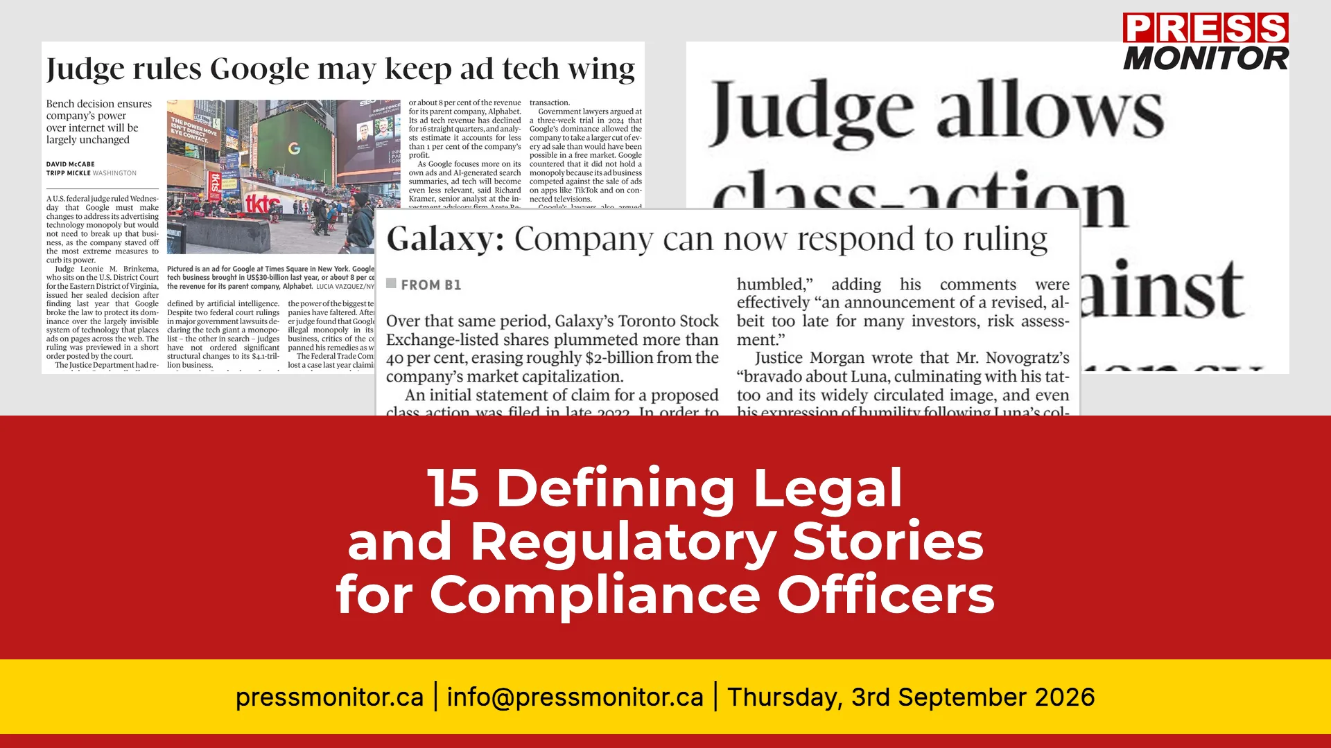 15 Defining Legal and Regulatory Stories for Compliance Officers