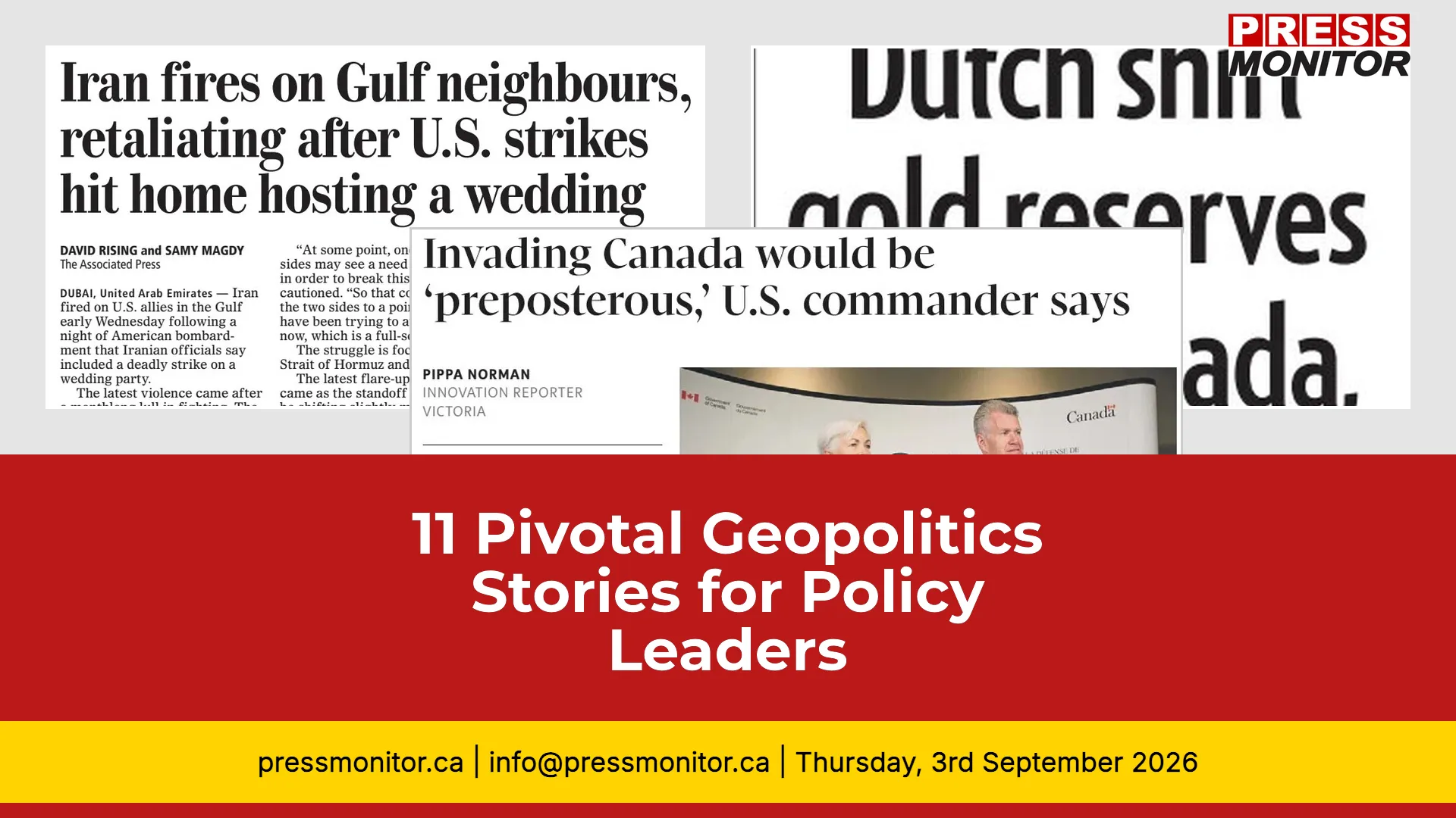 [11] Pivotal Geopolitics Stories for Policy Leaders