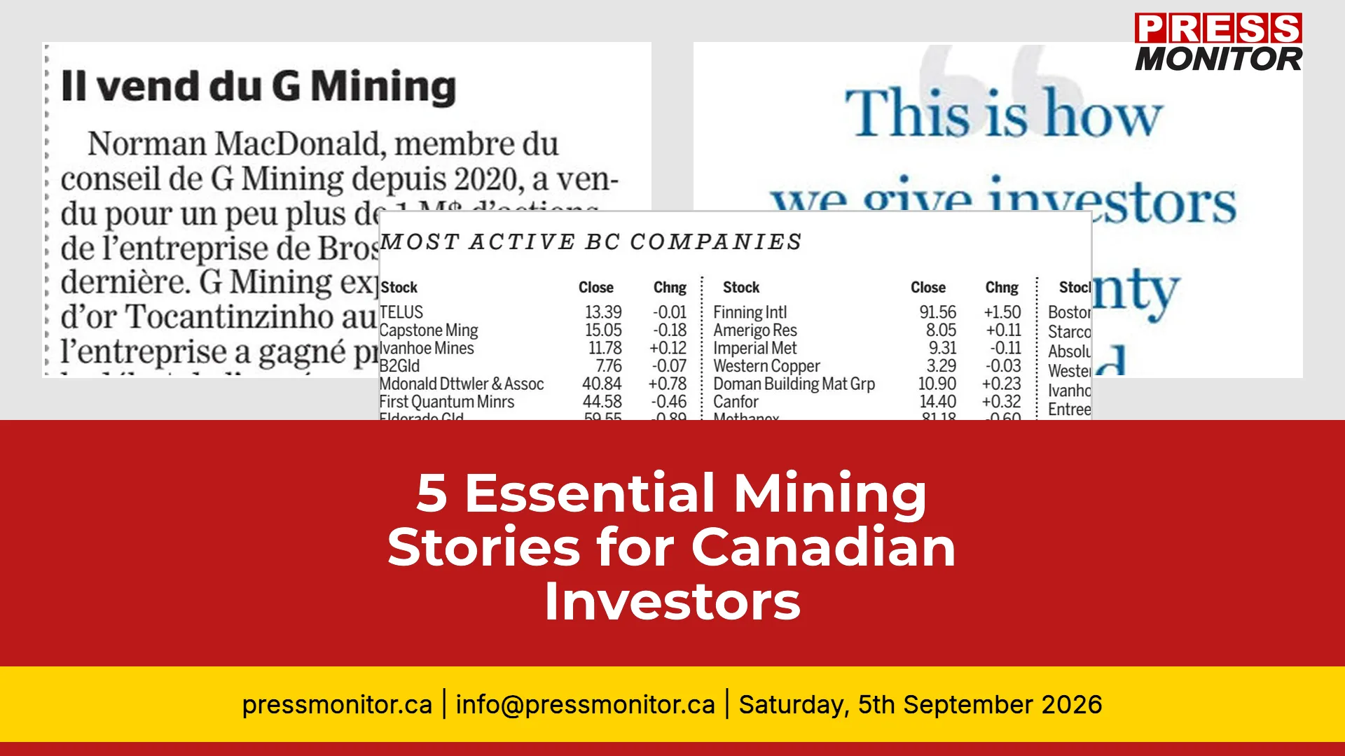 5 Essential Mining Stories for Canadian Investors