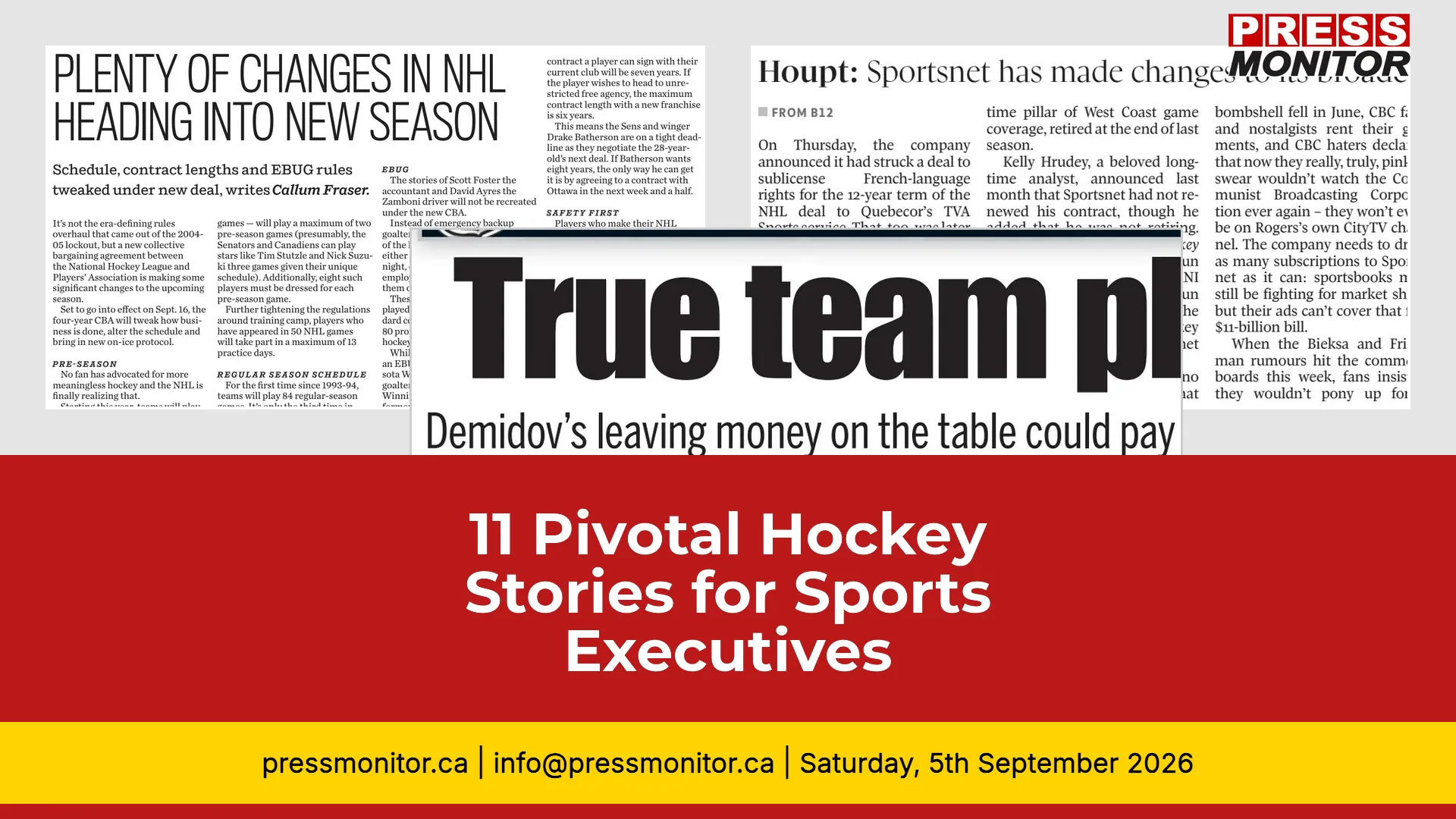 11 Pivotal Hockey Stories for Sports Executives