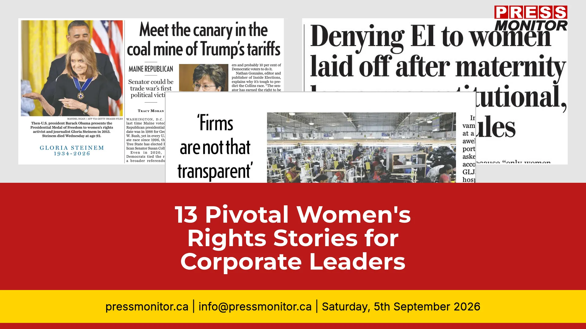 13 Pivotal Women's Rights Stories for Corporate Leaders & Policy Makers