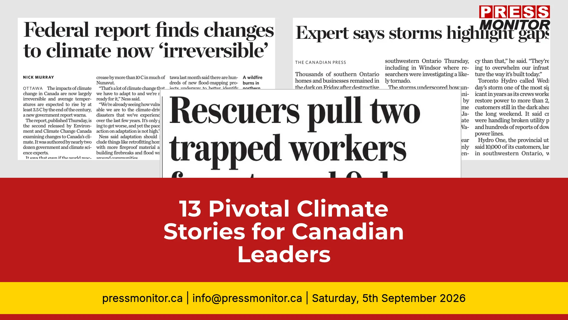 13 Pivotal Climate Stories for Canadian Leaders