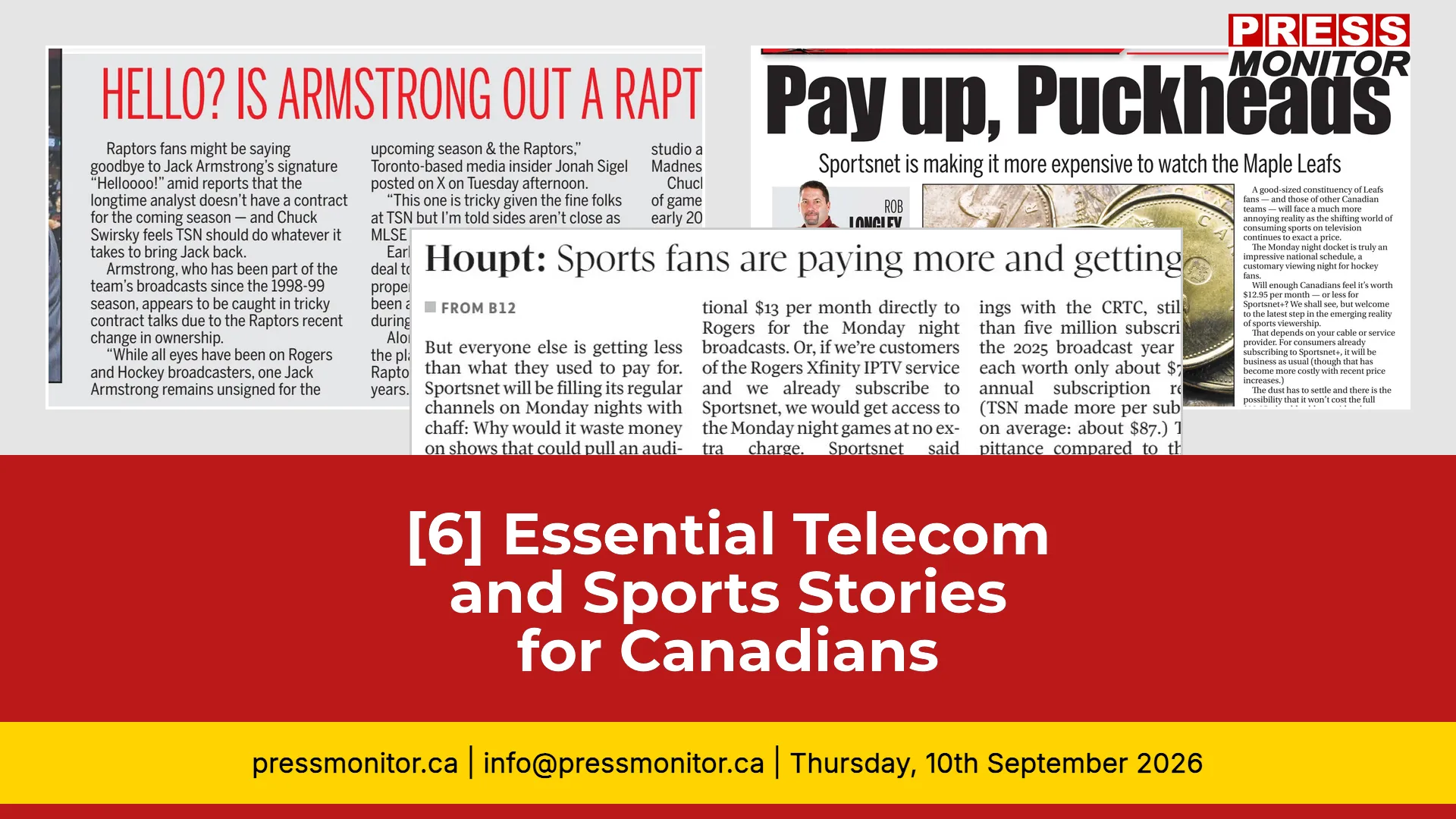 [6] Essential Telecom and Sports Stories for Canadians