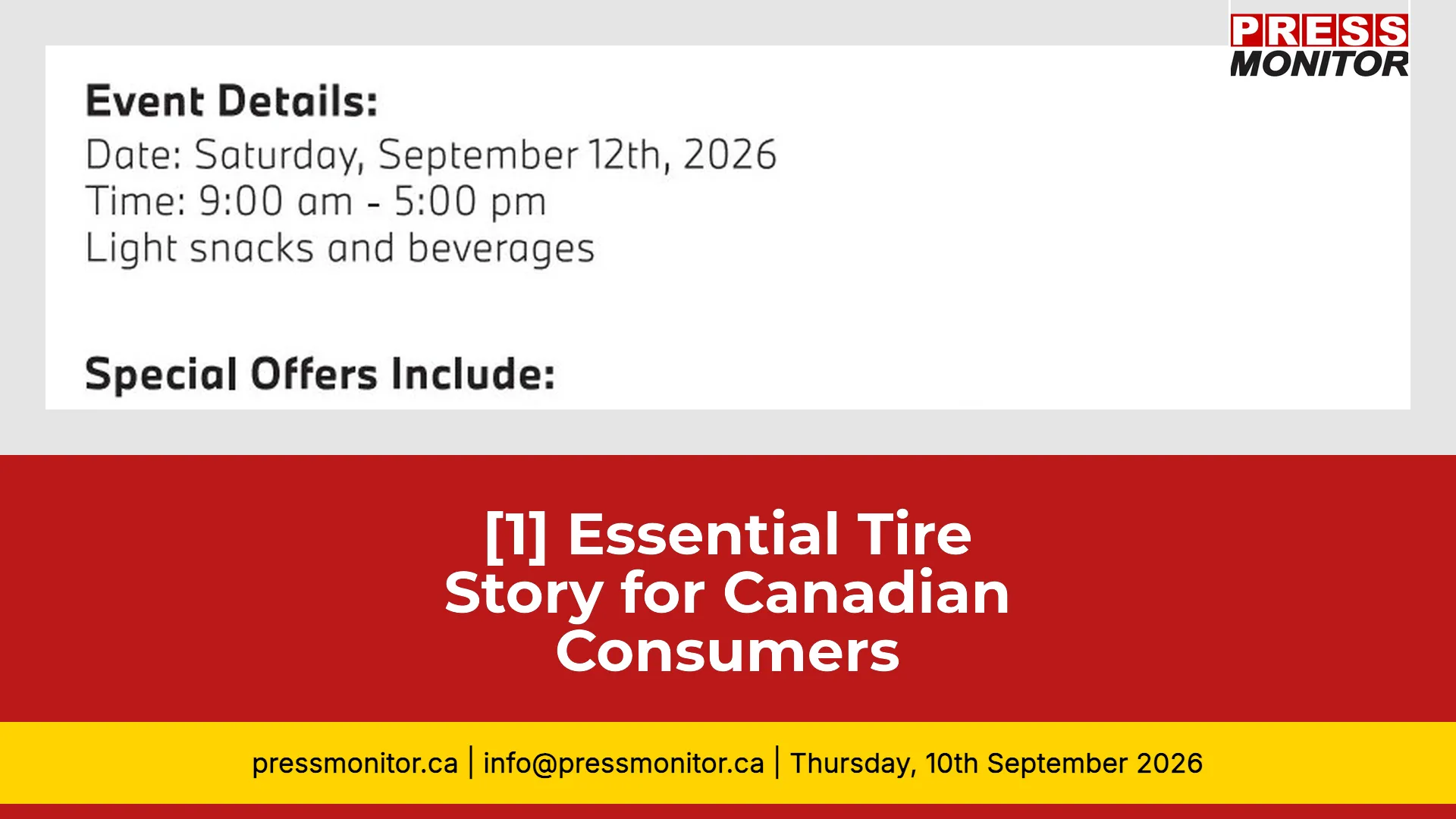 [1] Essential Tire Story for Canadian Consumers