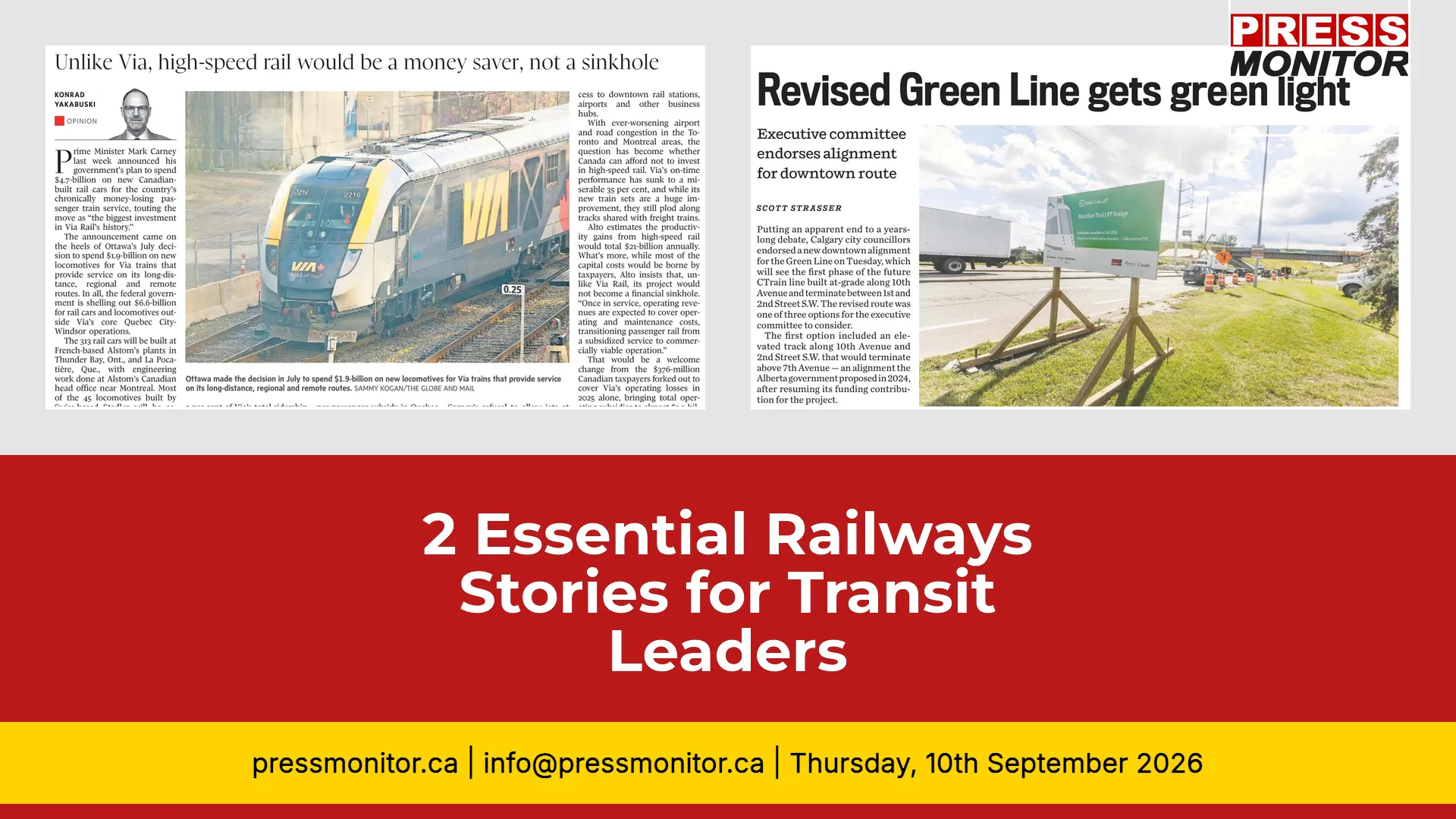 2 Essential Railways Stories for Canadian Transit Leaders