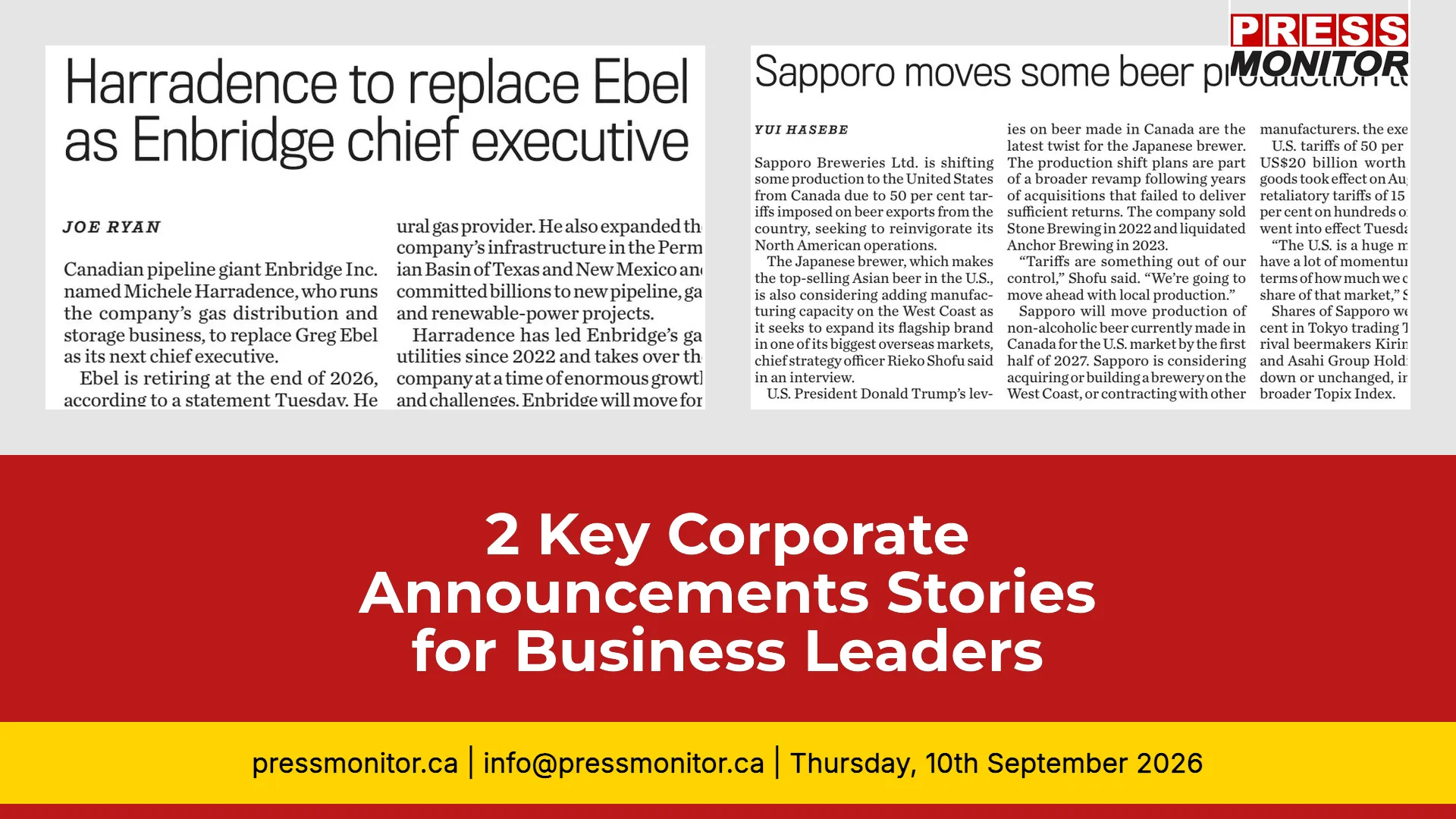 [2] Key Corporate Announcements Stories for Business Leaders