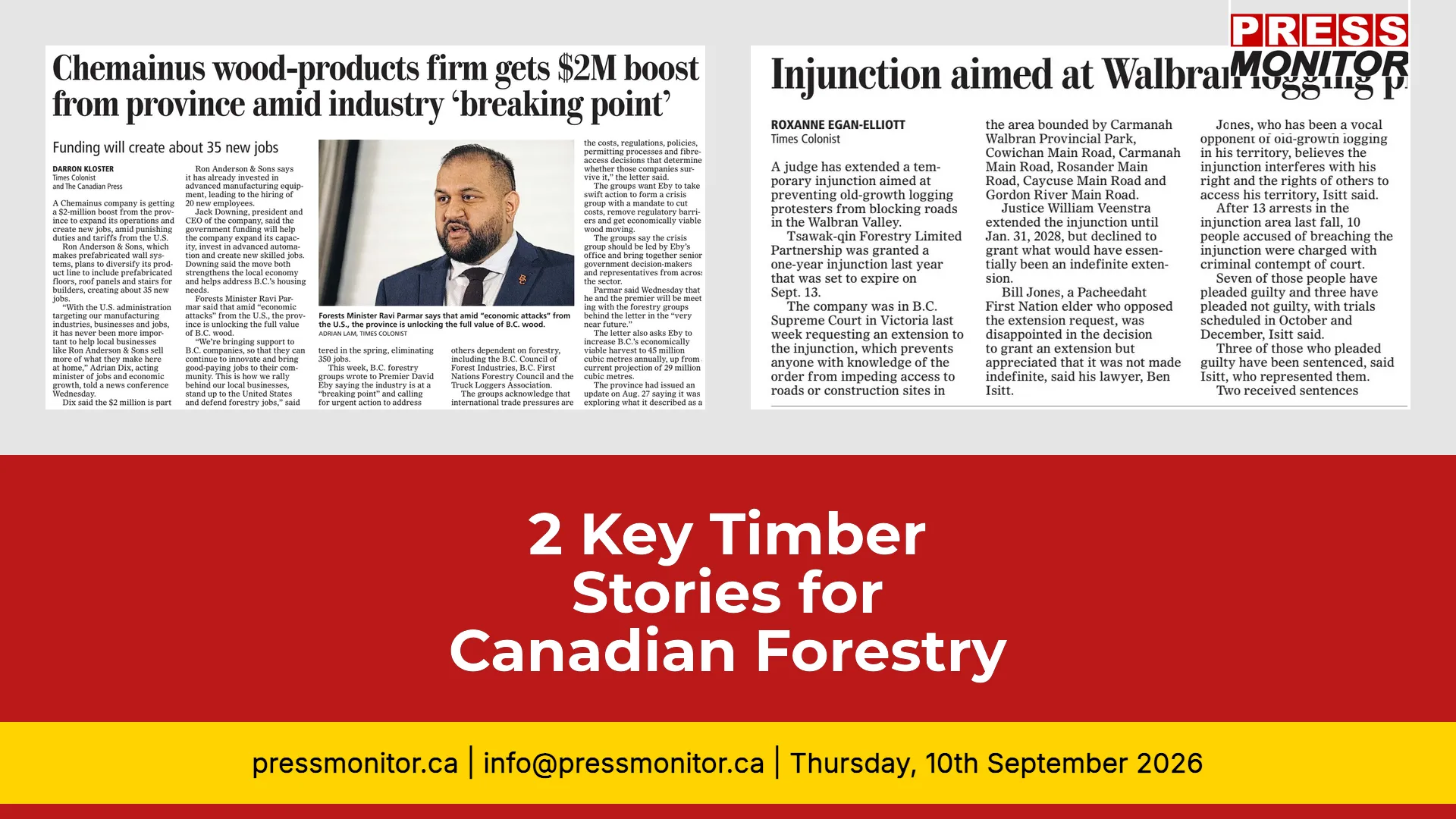 2 Key Timber Stories for Canadian Forestry