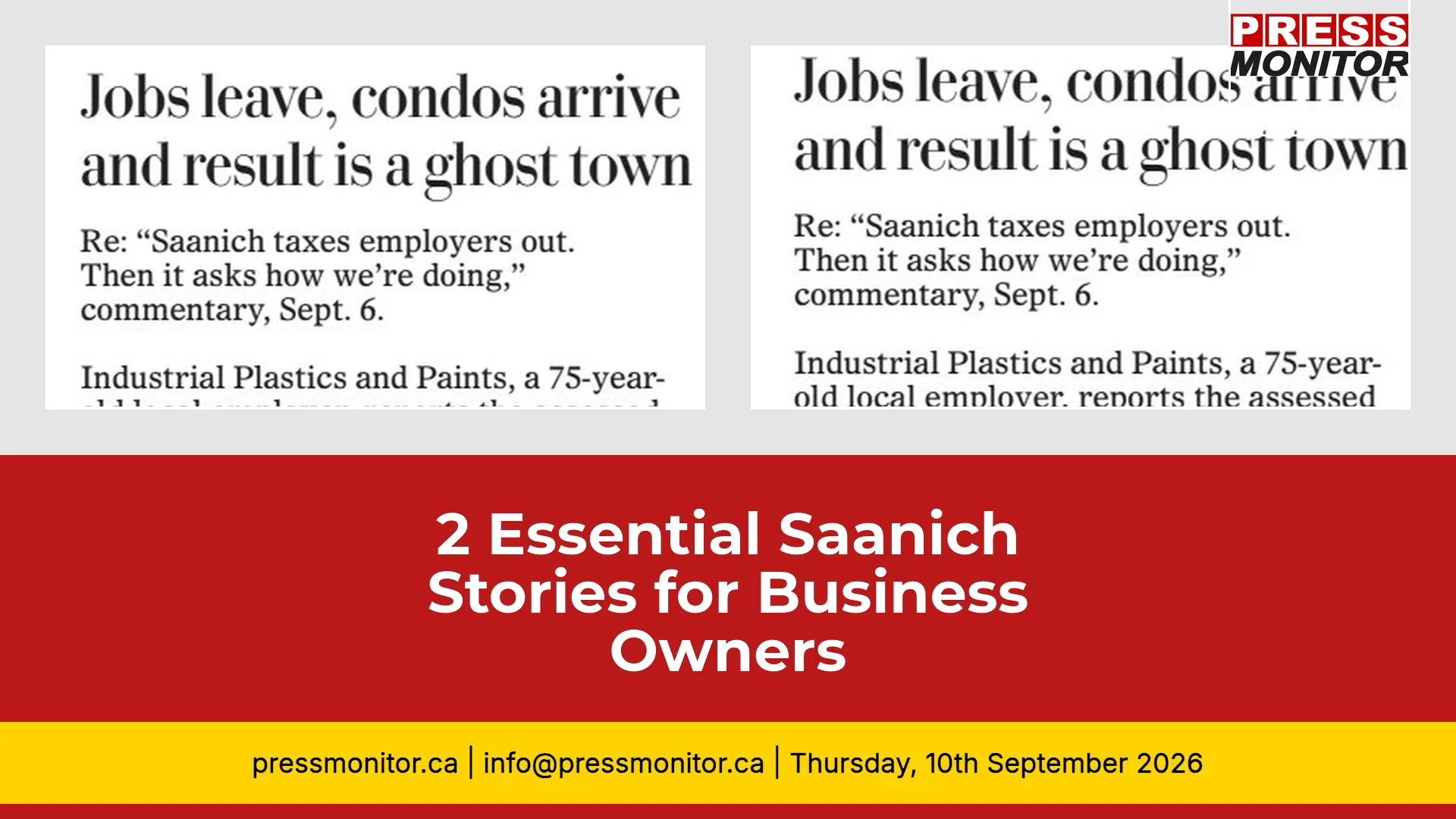 2 Essential Saanich Stories for Business Owners