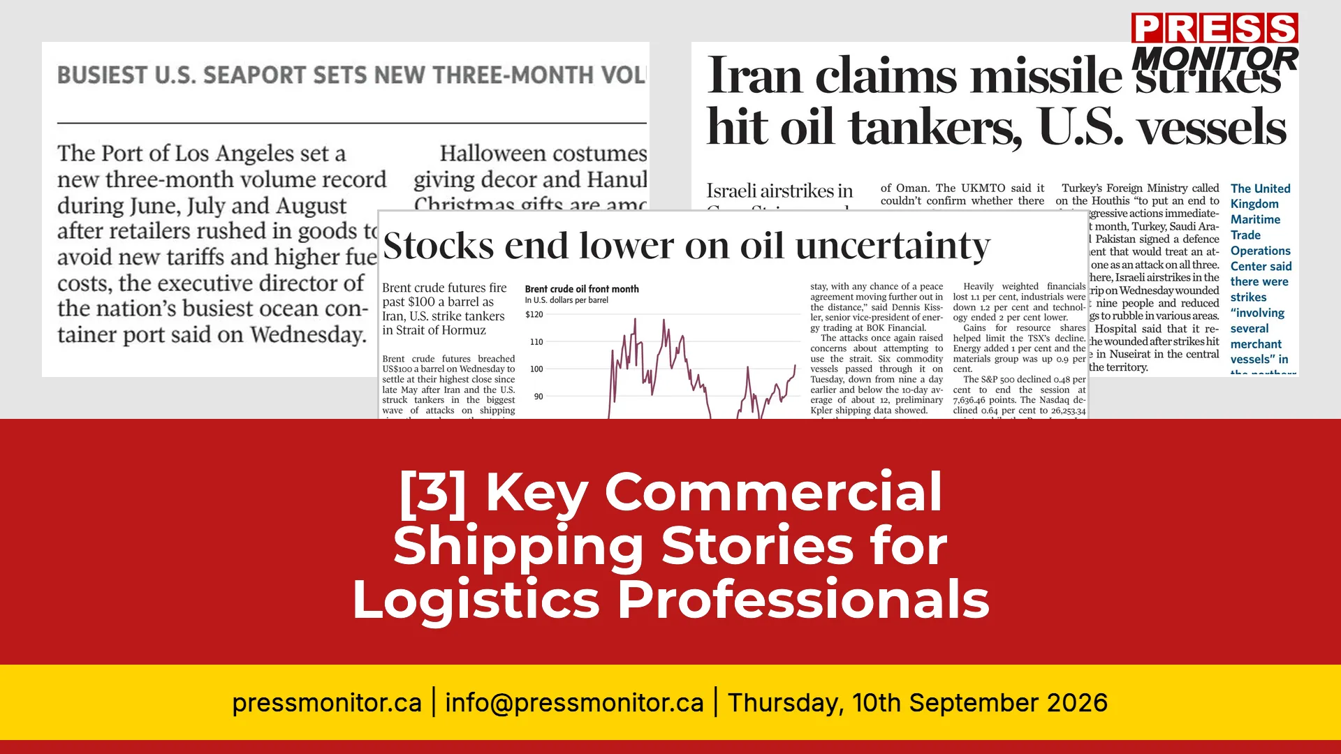 [3] Key Commercial Shipping Stories for Logistics Professionals