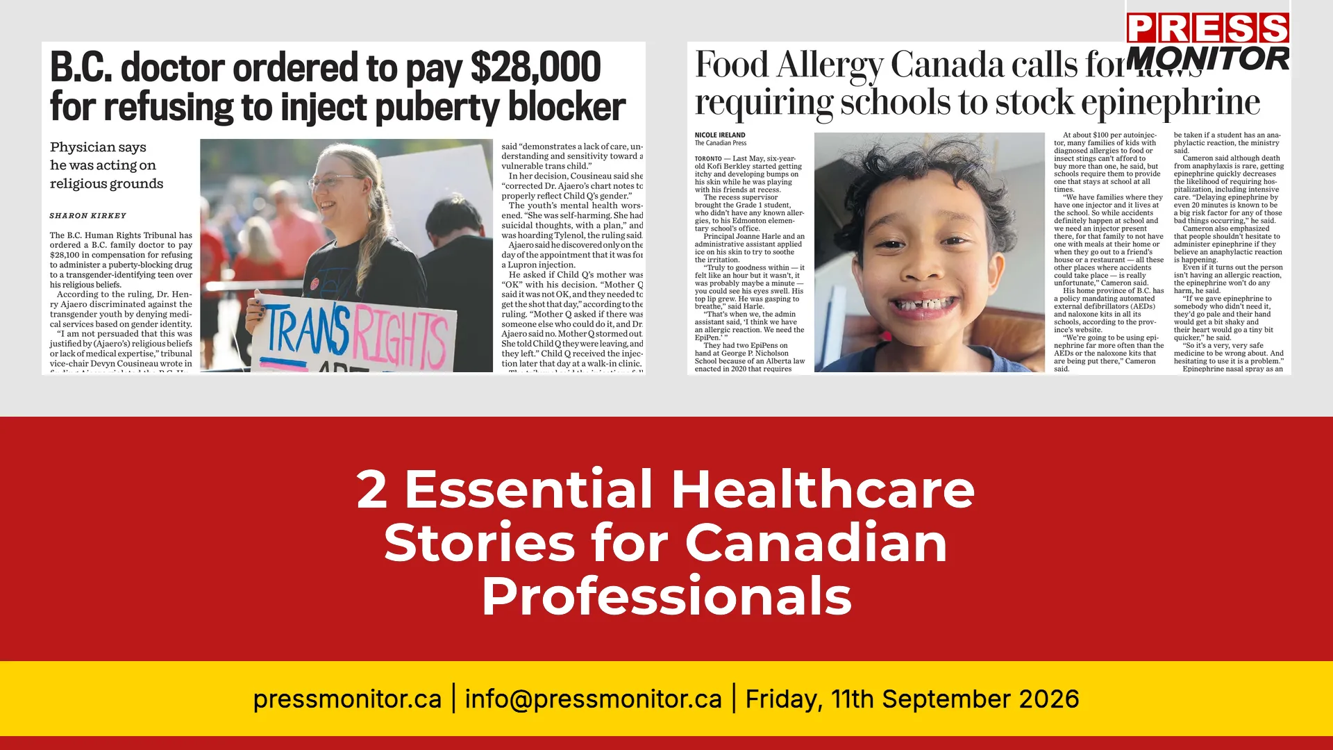 2 Essential Healthcare Stories for Canadian Professionals