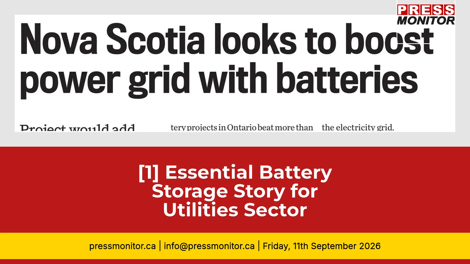 [1] Essential Battery Storage Story for Utilities