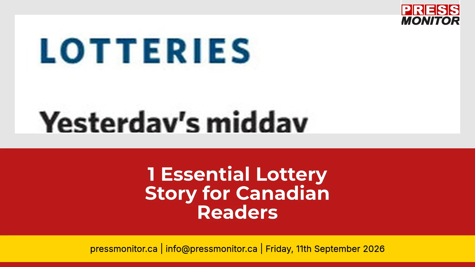 1 Essential Lottery Story for Canadian Readers