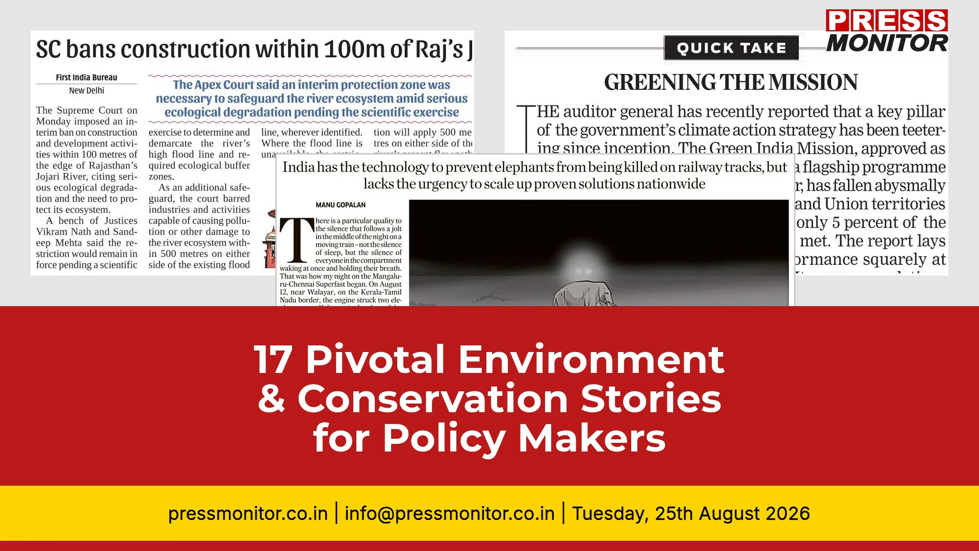 17 Pivotal Environment & Conservation Stories for Policy Makers