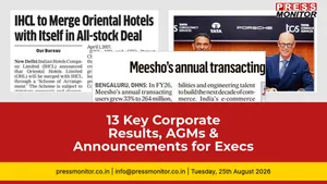 13 Key Corporate Results, AGMs & Announcements for Executives