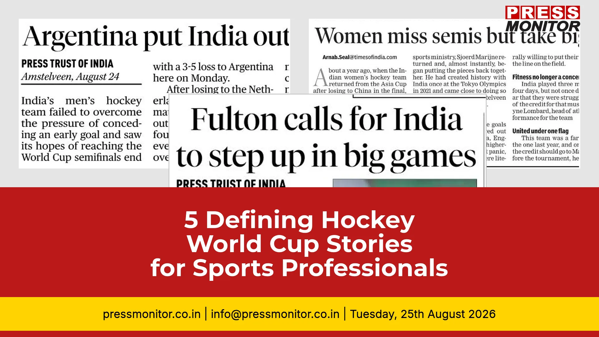 5 Defining Hockey World Cup Stories for Sports Professionals