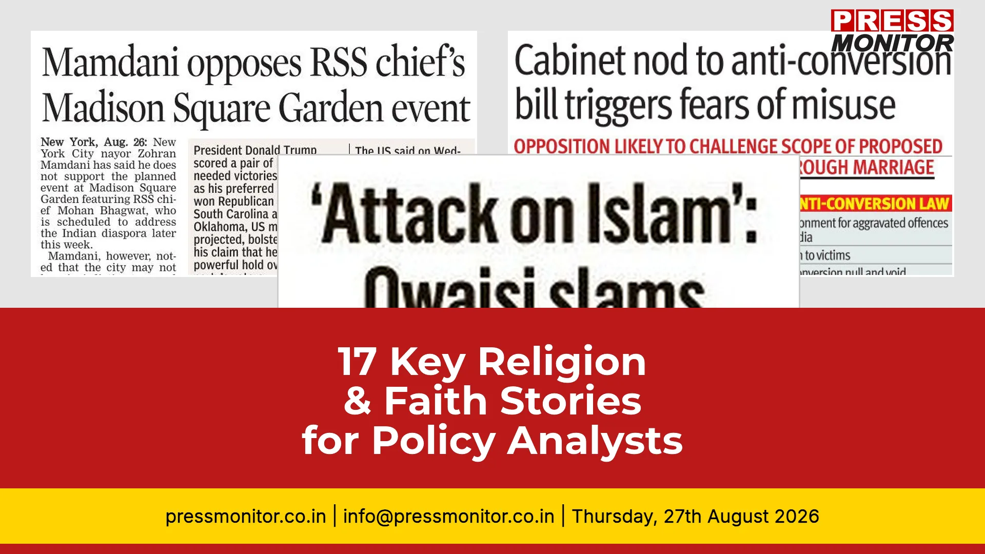17 Key Religion & Faith Stories for Policy Analysts