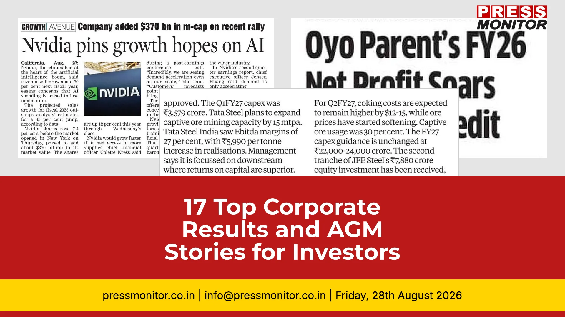 17 Top Corporate Results and AGM Stories for Investors