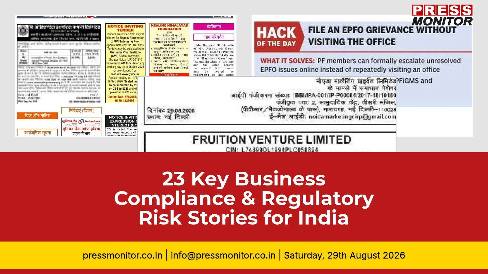 23 Key Business Compliance & Regulatory Risk Stories for Corporate India
