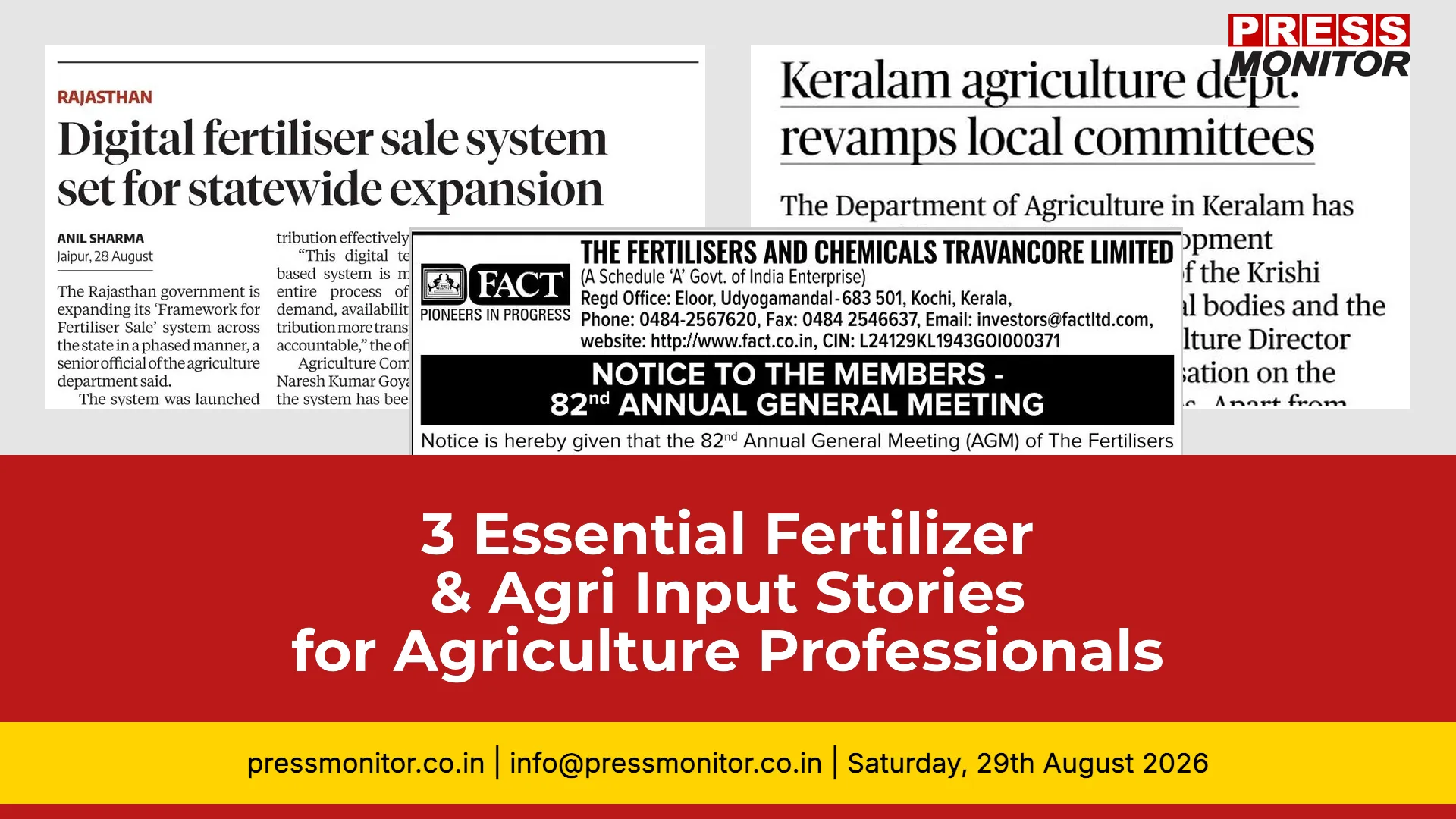3 Essential Fertilizer & Agri Input Stories for Agriculture Professionals