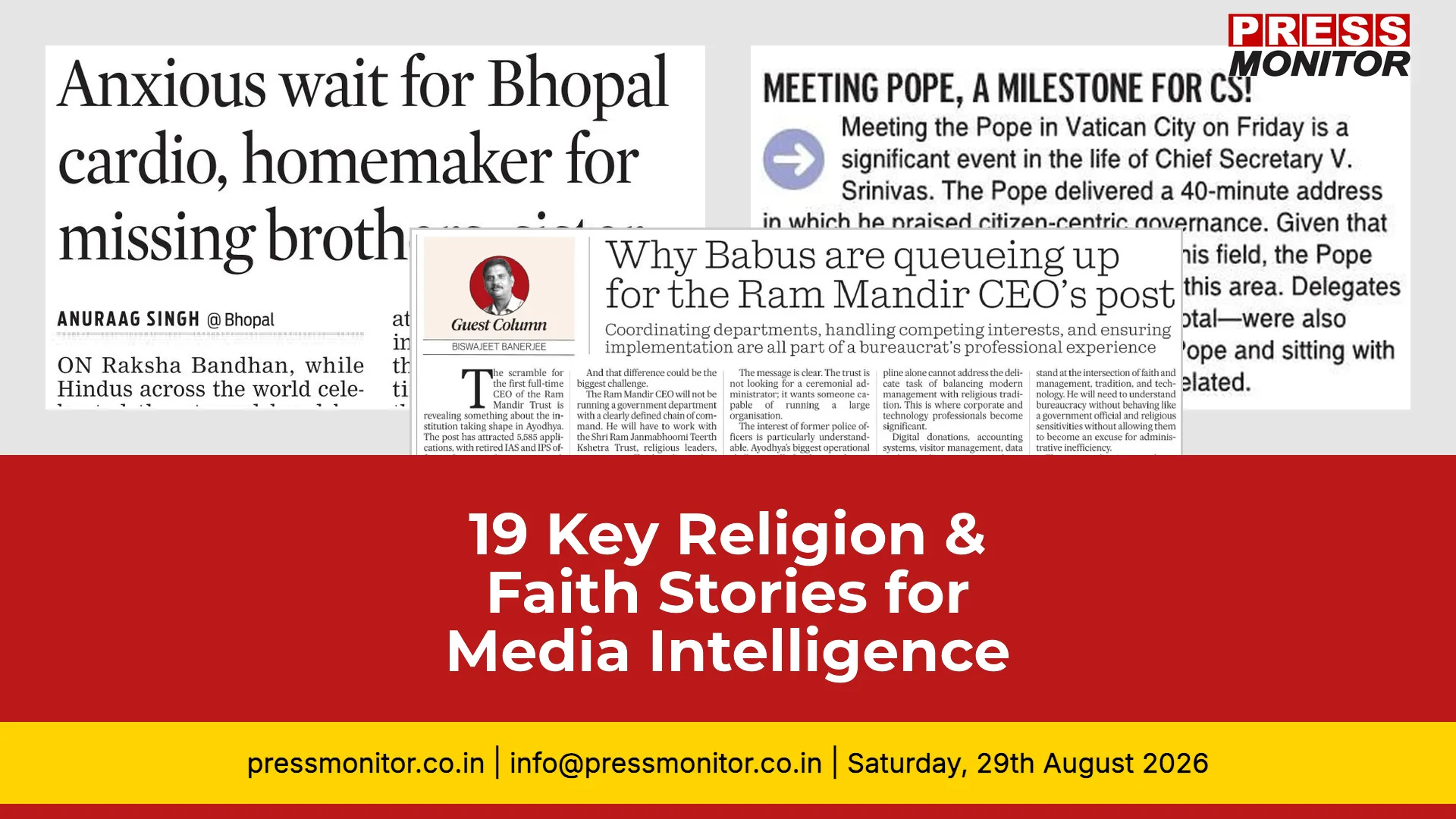 19 Key Religion & Faith Stories for Media Intelligence