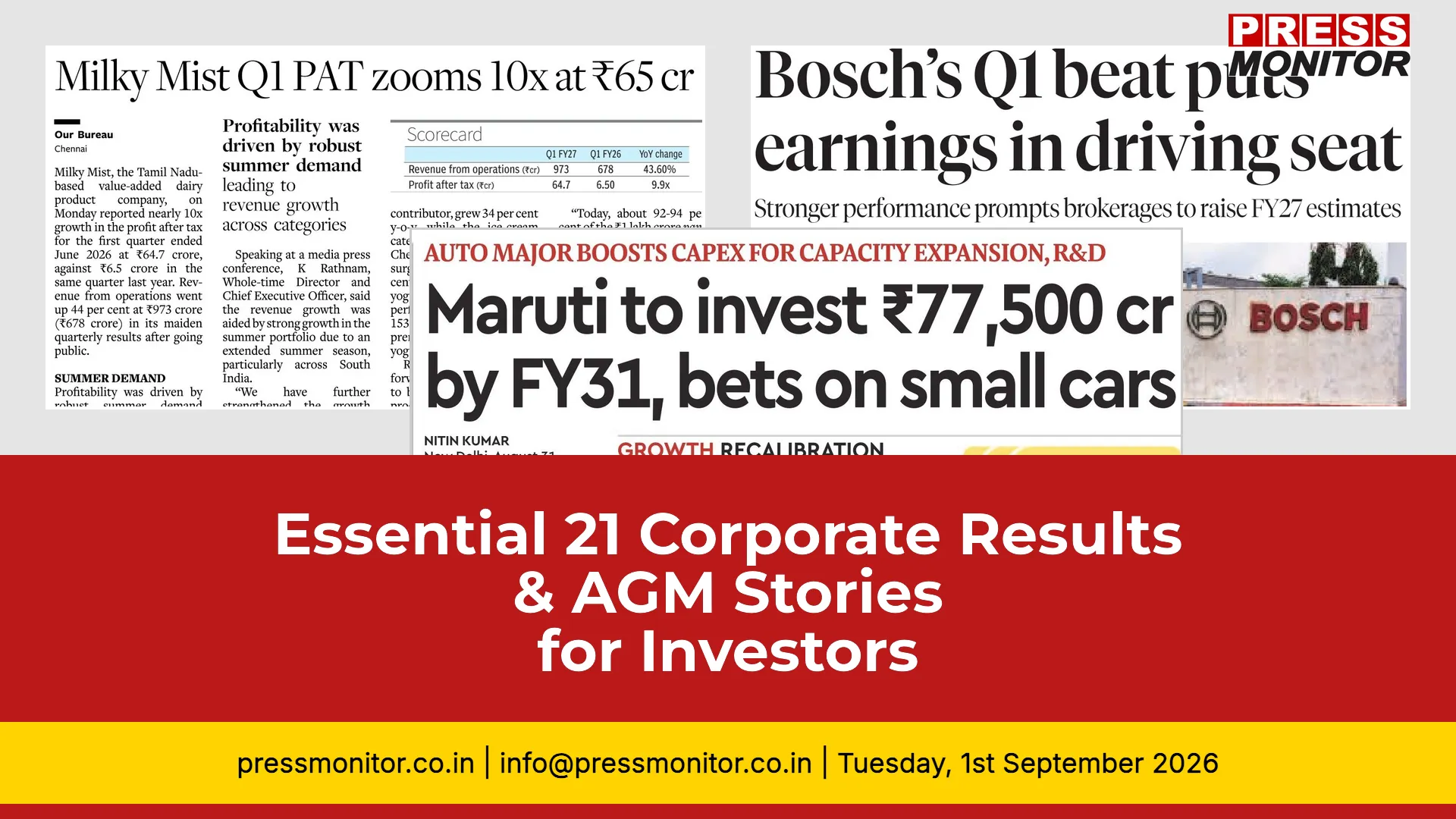 Essential 21 Corporate Results & AGM Stories for Investors
