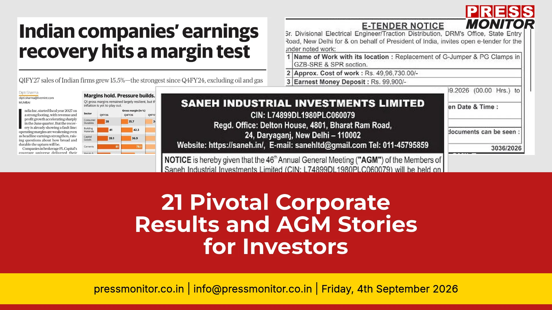 21 Pivotal Corporate Results and AGM Stories for Investors