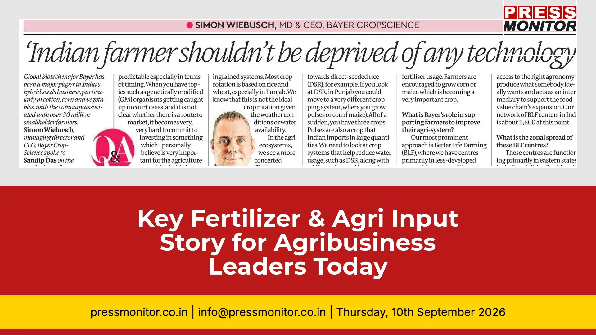 Key Fertilizer & Agri Input Story for Agribusiness Leaders
