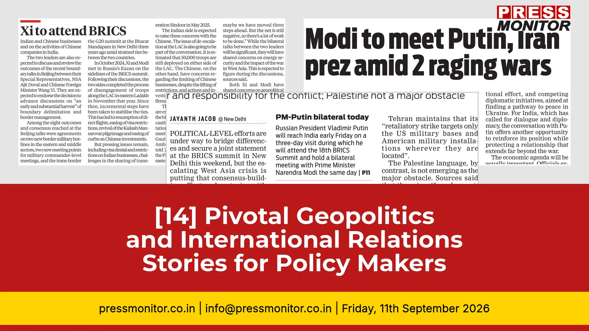 [14] Pivotal Geopolitics and International Relations Stories for Policy Makers
