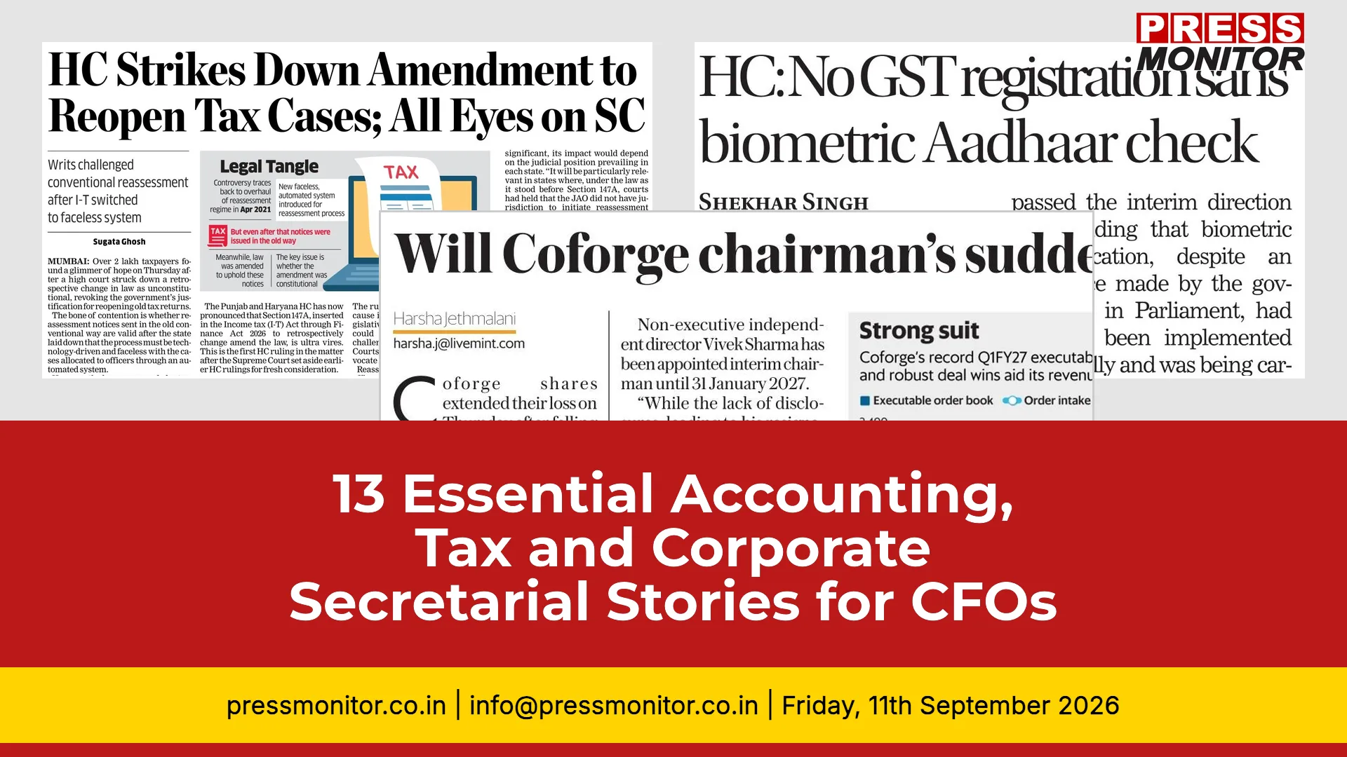 13 Essential Accounting, Tax and Corporate Secretarial Stories for CFOs