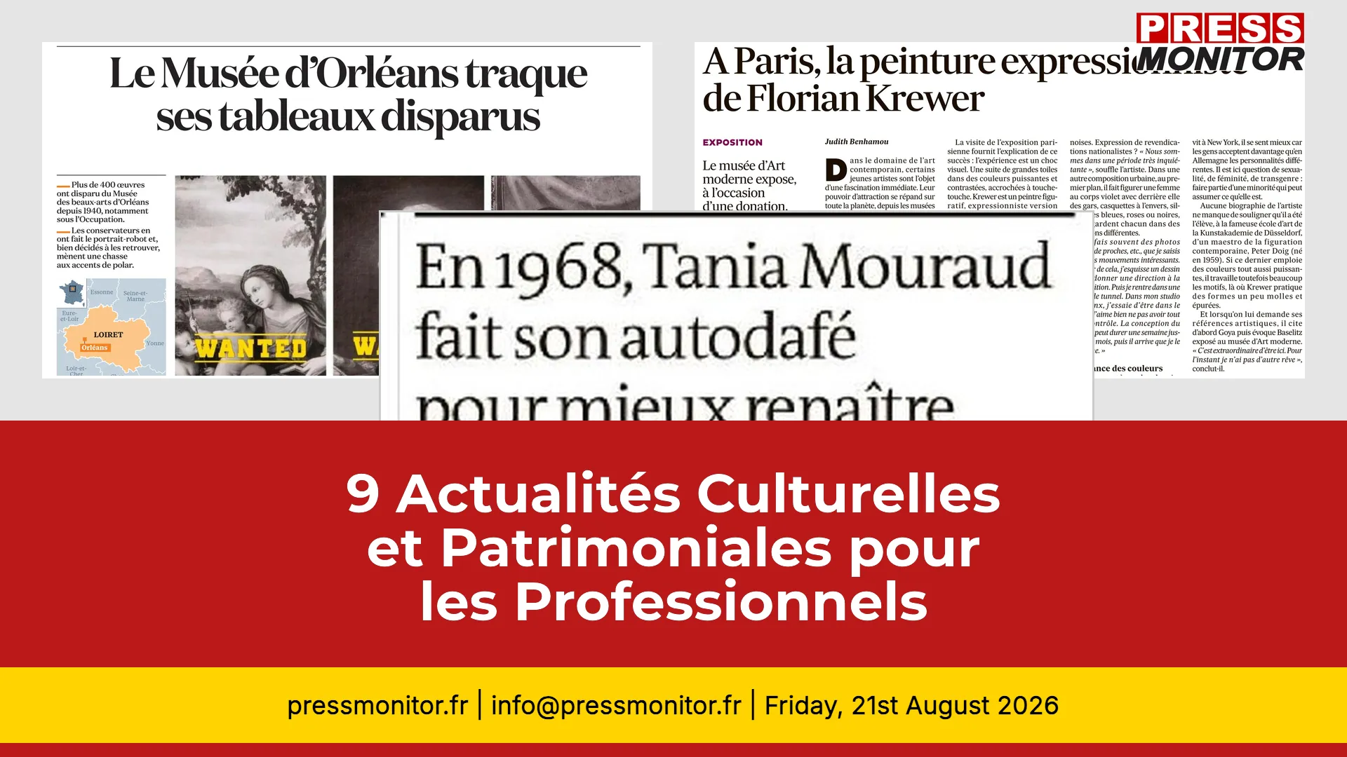 9 Actualités Culturelles et Patrimoniales pour les Professionnels
